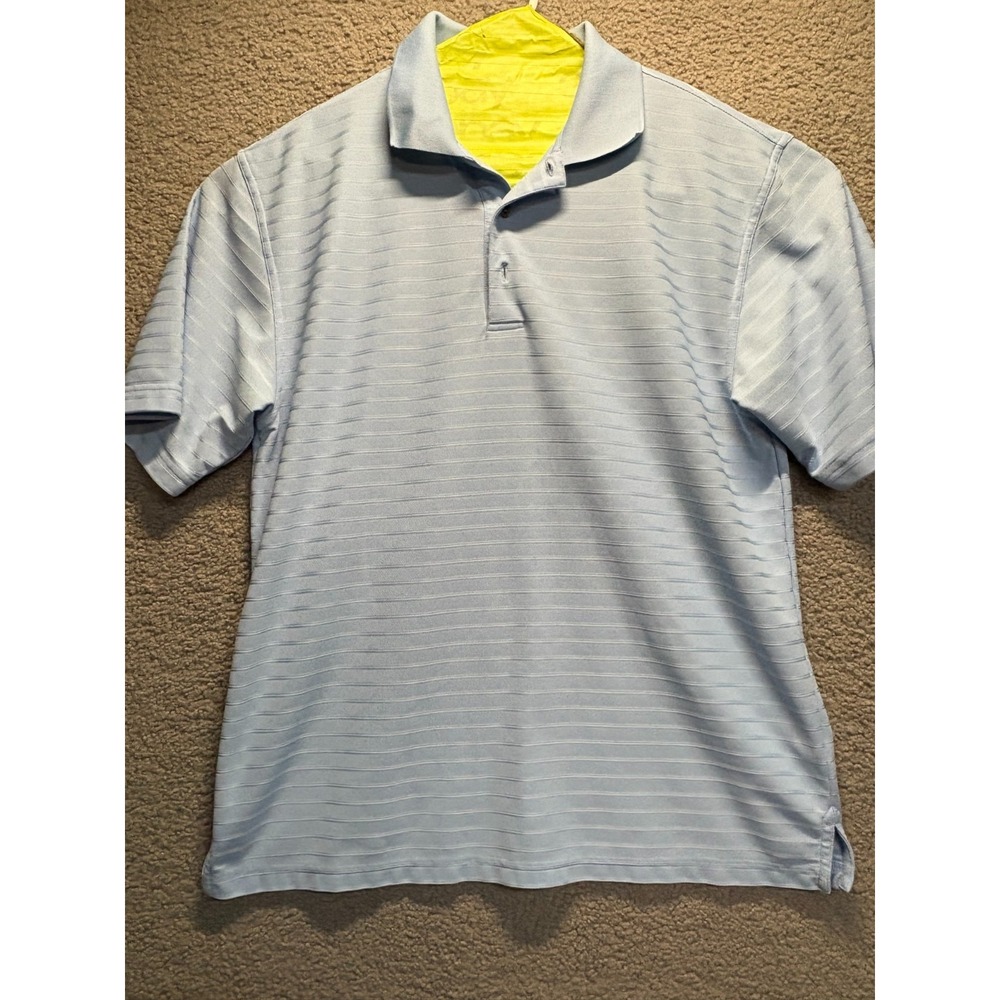 Roundtree & Yorke Polo Shirt‎ Men Large Blue  Performance Short Sleeve